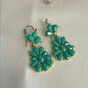 Elegant Turquoise Floral Earrings